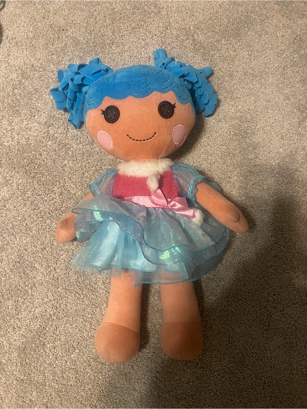 Build a Bear 22” Lalaloopsy-Blue Haired Plush Doll with Shimmery Blue dress